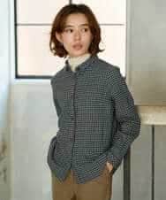 NHBJD19290 GIANNI LO GIUDICE(小さいサイズ)(メゾン ドゥ サンク) [日本製]コットンウールギンガムチェックシャツ ブルー