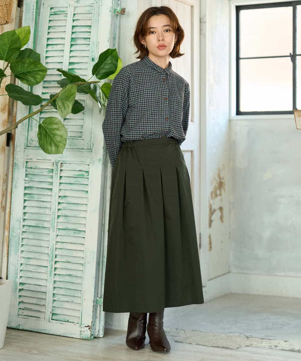 NHBJD19290 GIANNI LO GIUDICE(小さいサイズ)(メゾン ドゥ サンク) [日本製]コットンウールギンガムチェックシャツ ブラック