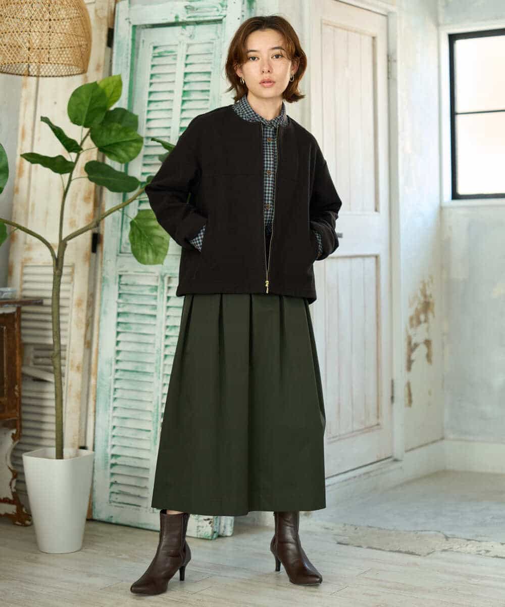 NHBJD19290 GIANNI LO GIUDICE(小さいサイズ)(メゾン ドゥ サンク) [日本製]コットンウールギンガムチェックシャツ ブラック