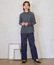 NHBJD19290 GIANNI LO GIUDICE(小さいサイズ)(メゾン ドゥ サンク) [日本製]コットンウールギンガムチェックシャツ ブラック