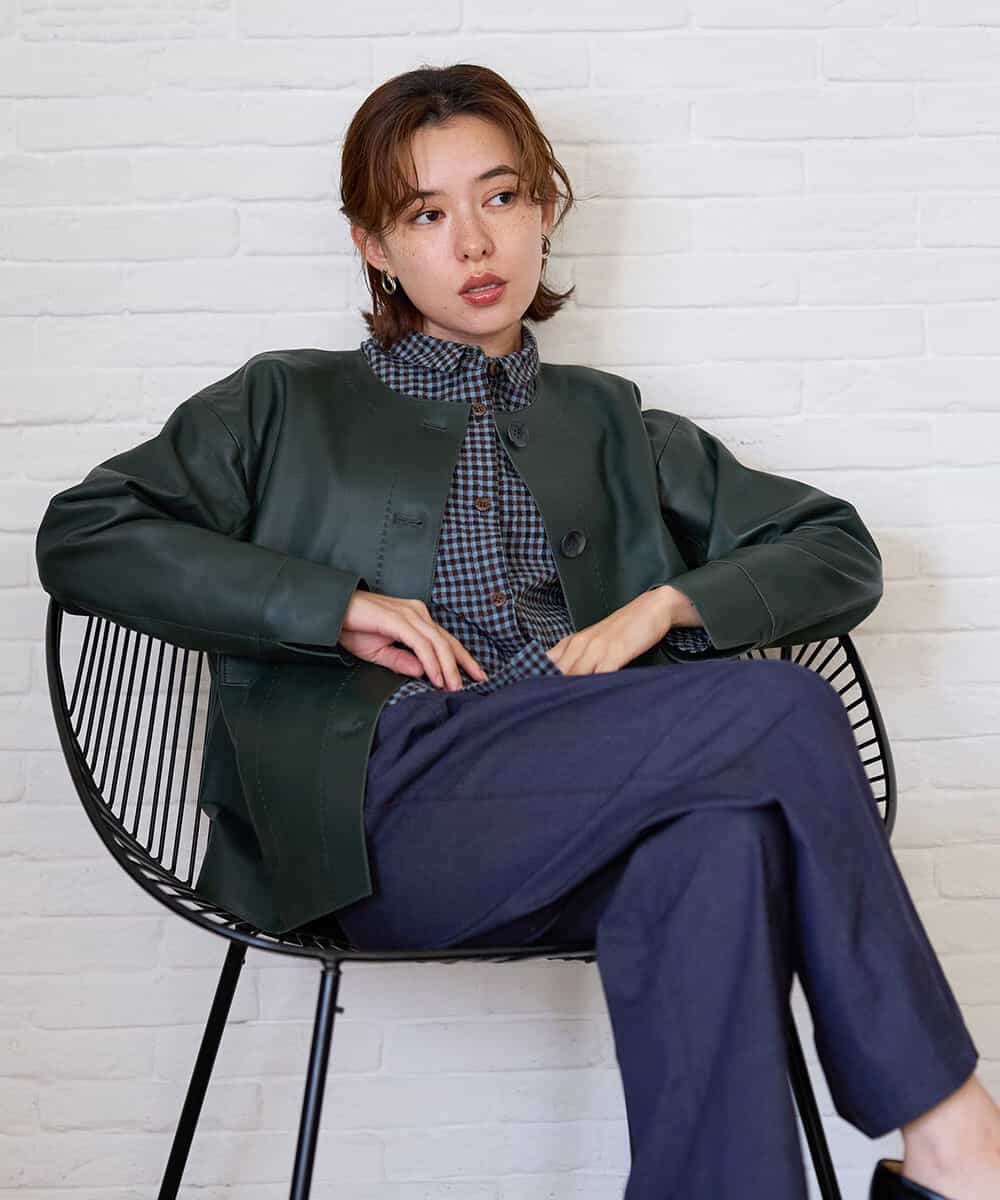 NHBJD19290 GIANNI LO GIUDICE(小さいサイズ)(メゾン ドゥ サンク) [日本製]コットンウールギンガムチェックシャツ ブラック