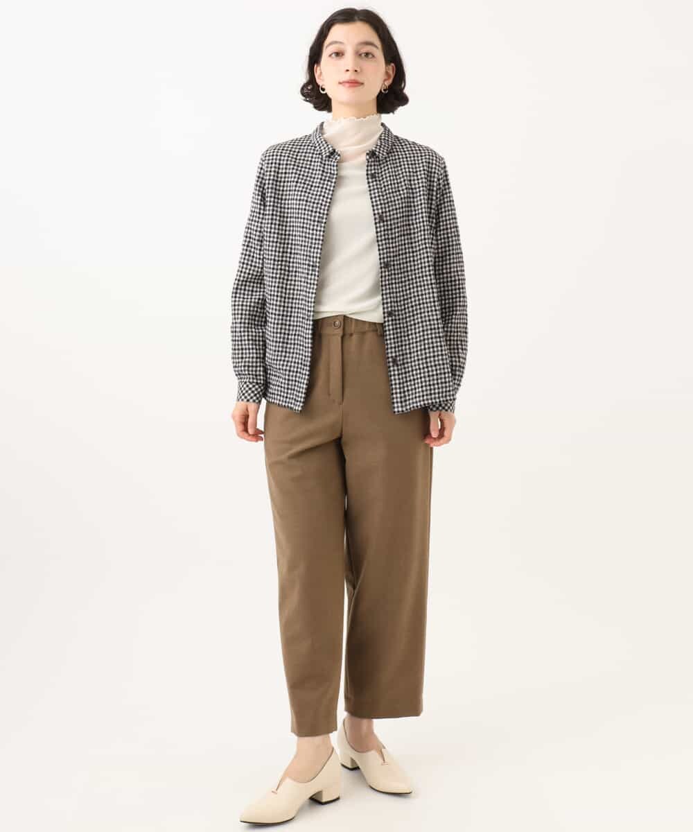 NHBJD19290 GIANNI LO GIUDICE(小さいサイズ)(メゾン ドゥ サンク) [日本製]コットンウールギンガムチェックシャツ ブラック