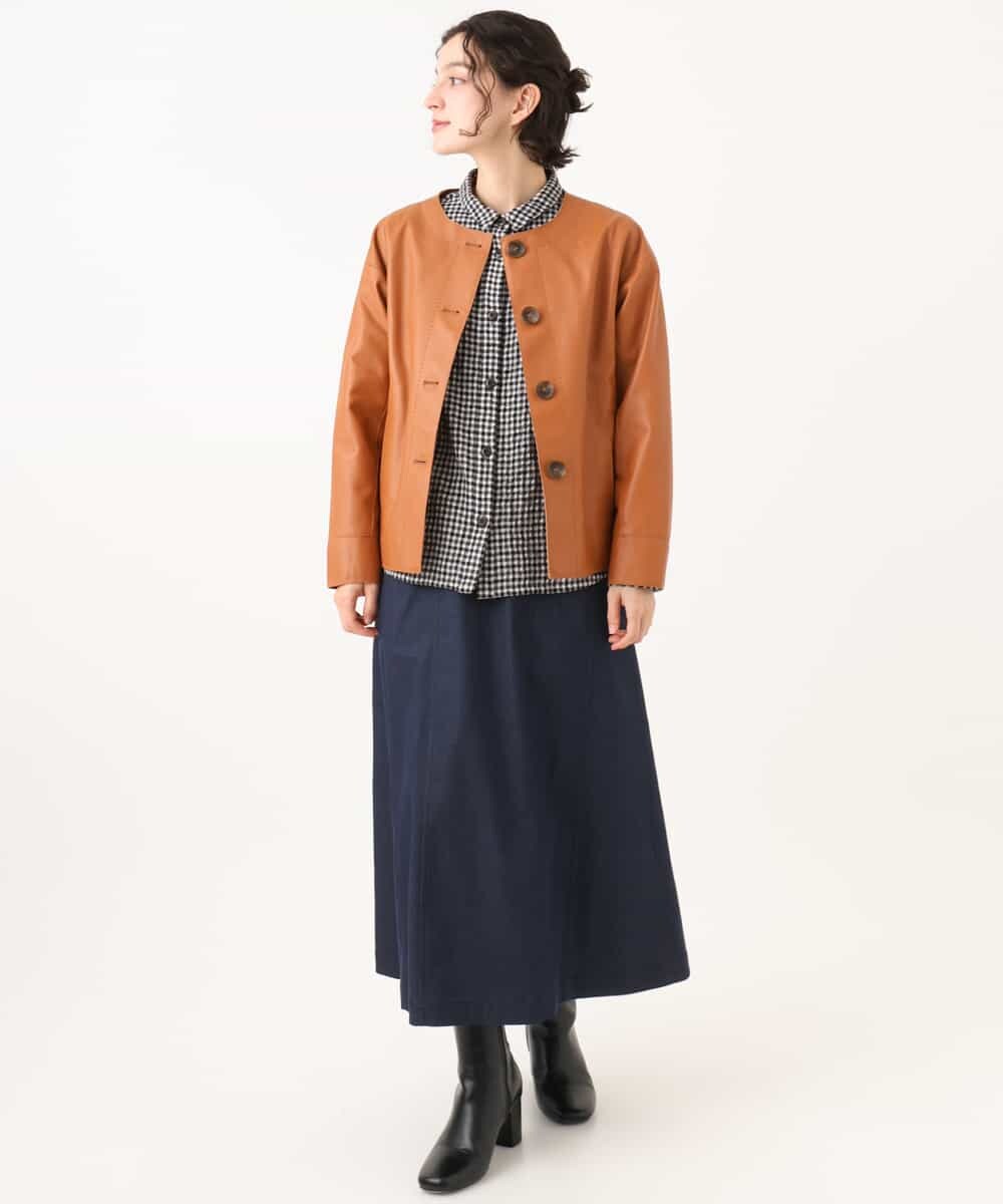 NHBJD19290 GIANNI LO GIUDICE(小さいサイズ)(メゾン ドゥ サンク) [日本製]コットンウールギンガムチェックシャツ ブラック