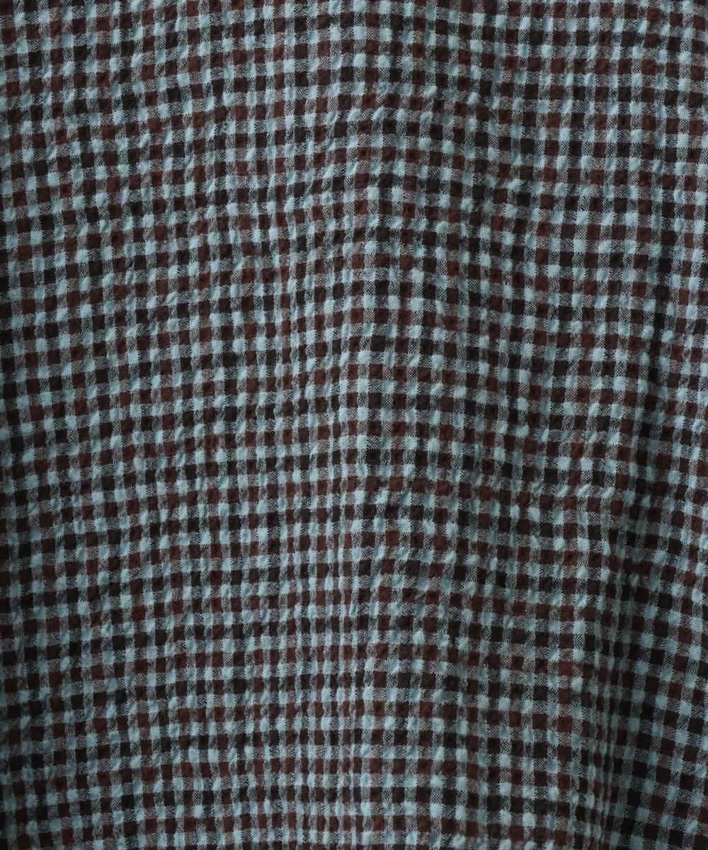 NHBJD19290 GIANNI LO GIUDICE(小さいサイズ)(メゾン ドゥ サンク) [日本製]コットンウールギンガムチェックシャツ ブラック