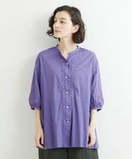NHBJT20270 GIANNI LO GIUDICE(小さいサイズ)(メゾン ドゥ サンク) ラクナウ手刺繍ノーカラーブラウス イエローグリーン