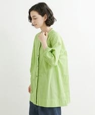 NHBJT20270 GIANNI LO GIUDICE(小さいサイズ)(メゾン ドゥ サンク) ラクナウ手刺繍ノーカラーブラウス イエローグリーン
