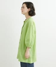 NHBJT20270 GIANNI LO GIUDICE(小さいサイズ)(メゾン ドゥ サンク) ラクナウ手刺繍ノーカラーブラウス イエローグリーン