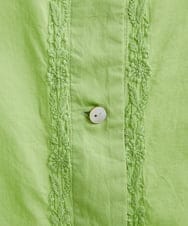 NHBJT20270 GIANNI LO GIUDICE(小さいサイズ)(メゾン ドゥ サンク) ラクナウ手刺繍ノーカラーブラウス イエローグリーン