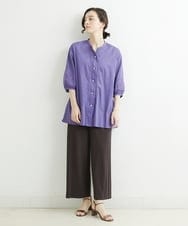 NHBJT20270 GIANNI LO GIUDICE(小さいサイズ)(メゾン ドゥ サンク) ラクナウ手刺繍ノーカラーブラウス イエローグリーン