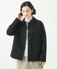 NHDAC88390 GIANNI LO GIUDICE(小さいサイズ)(メゾン ドゥ サンク) [セットアップ対応]圧縮ジャージーブルゾン ブラック