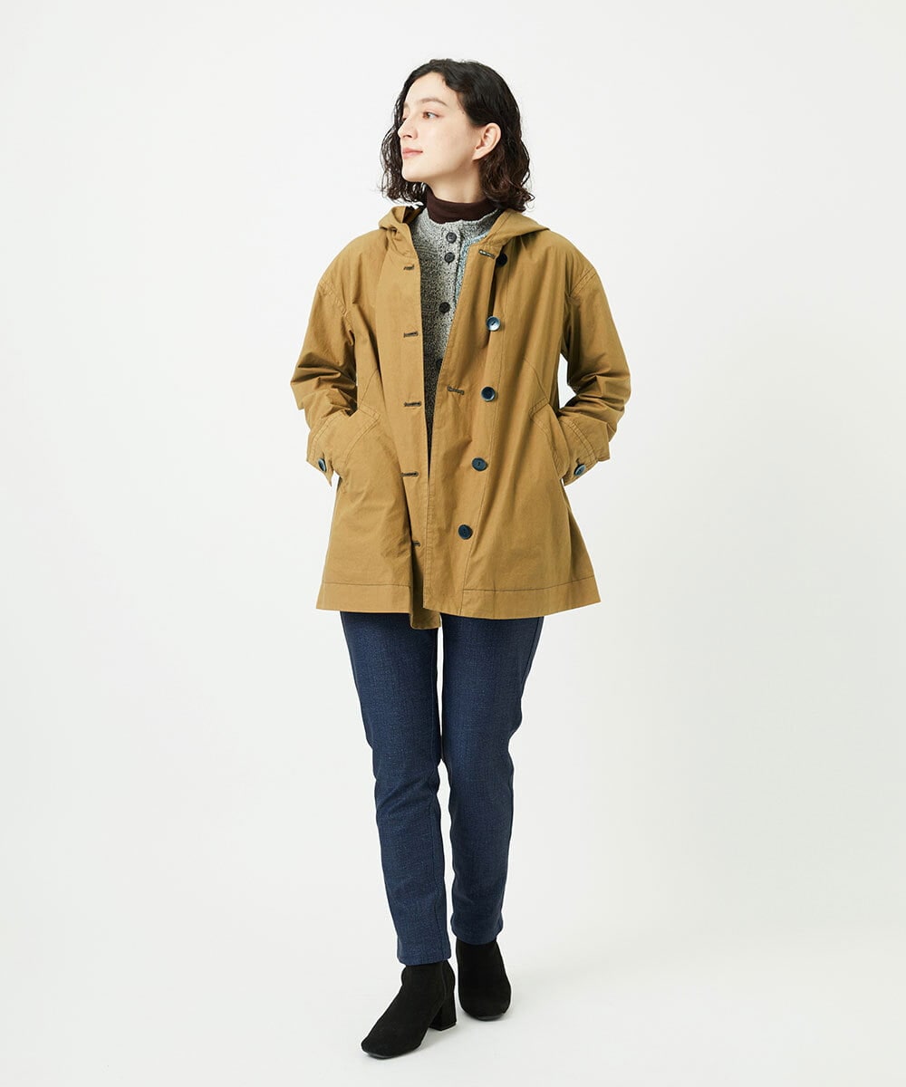 NHDAD01490 GIANNI LO GIUDICE(小さいサイズ)(メゾン ドゥ サンク) コットンタイプライターフーディージャケット ベージュ