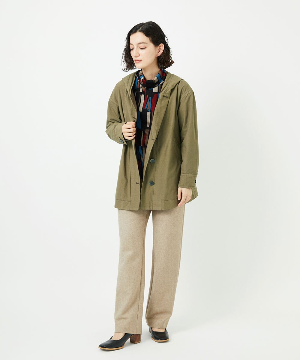 NHDAD01490 GIANNI LO GIUDICE(小さいサイズ)(メゾン ドゥ サンク) コットンタイプライターフーディージャケット ベージュ