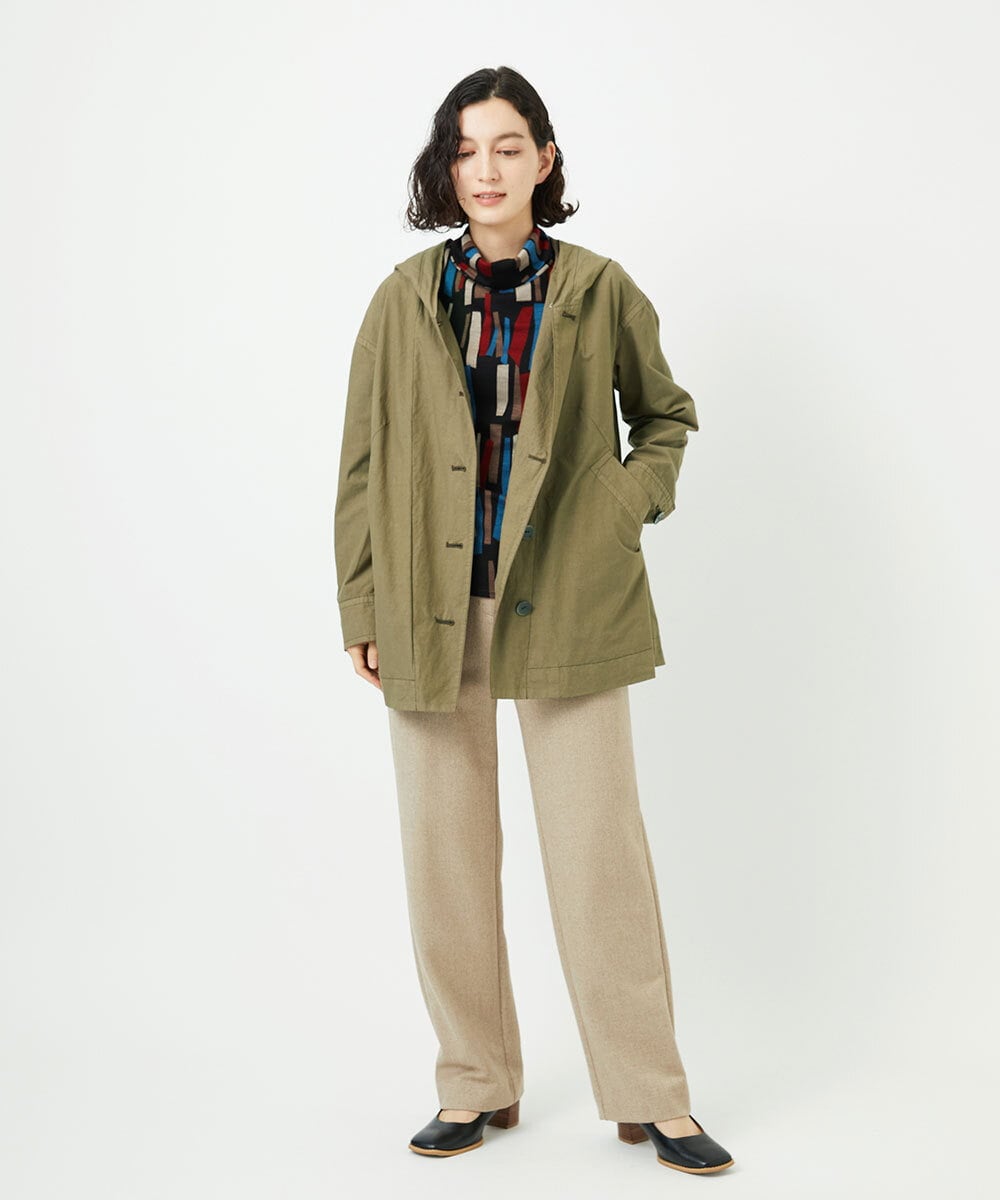 NHDAD01490 GIANNI LO GIUDICE(小さいサイズ)(メゾン ドゥ サンク) コットンタイプライターフーディージャケット ベージュ