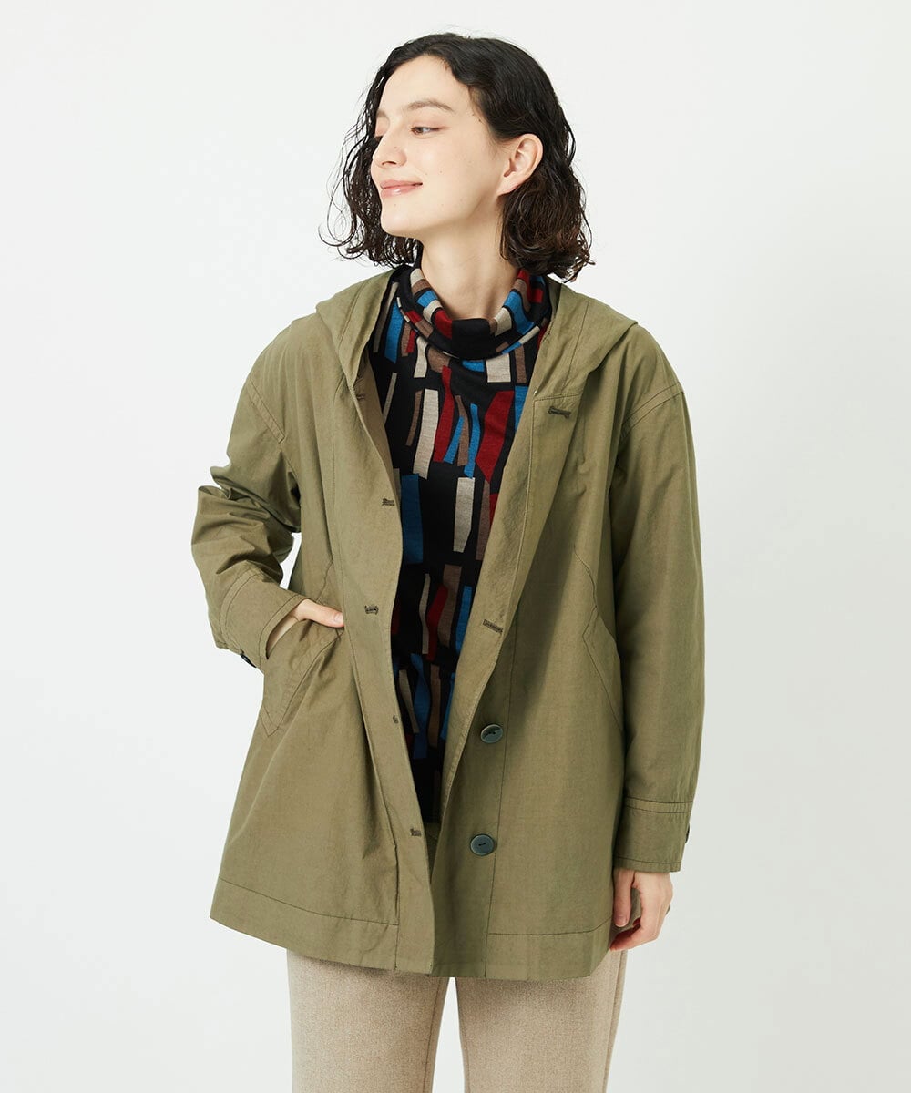 NHDAD01490 GIANNI LO GIUDICE(小さいサイズ)(メゾン ドゥ サンク) コットンタイプライターフーディージャケット ベージュ