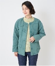 NHDAE20450 GIANNI LO GIUDICE(小さいサイズ)(メゾン ドゥ サンク) ドットキルトノーカラージャケット ライトグリーン