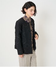 NHDAE20450 GIANNI LO GIUDICE(小さいサイズ)(メゾン ドゥ サンク) ドットキルトノーカラージャケット ライトグリーン
