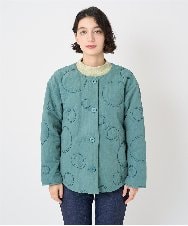 NHDAE20450 GIANNI LO GIUDICE(小さいサイズ)(メゾン ドゥ サンク) ドットキルトノーカラージャケット ライトグリーン