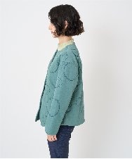 NHDAE20450 GIANNI LO GIUDICE(小さいサイズ)(メゾン ドゥ サンク) ドットキルトノーカラージャケット ライトグリーン