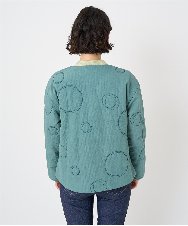 NHDAE20450 GIANNI LO GIUDICE(小さいサイズ)(メゾン ドゥ サンク) ドットキルトノーカラージャケット ライトグリーン
