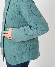 NHDAE20450 GIANNI LO GIUDICE(小さいサイズ)(メゾン ドゥ サンク) ドットキルトノーカラージャケット ライトグリーン