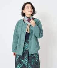 NHDAE20450 GIANNI LO GIUDICE(小さいサイズ)(メゾン ドゥ サンク) ドットキルトノーカラージャケット ライトグリーン