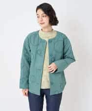 NHDAE20450 GIANNI LO GIUDICE(小さいサイズ)(メゾン ドゥ サンク) ドットキルトノーカラージャケット ライトグリーン