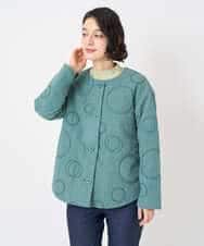 NHDAE20450 GIANNI LO GIUDICE(小さいサイズ)(メゾン ドゥ サンク) ドットキルトノーカラージャケット ライトグリーン