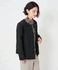 NHDAE20450 GIANNI LO GIUDICE(小さいサイズ)(メゾン ドゥ サンク) ドットキルトノーカラージャケット ライトグリーン