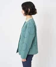 NHDAE20450 GIANNI LO GIUDICE(小さいサイズ)(メゾン ドゥ サンク) ドットキルトノーカラージャケット ライトグリーン