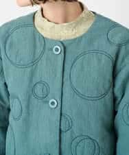 NHDAE20450 GIANNI LO GIUDICE(小さいサイズ)(メゾン ドゥ サンク) ドットキルトノーカラージャケット ライトグリーン