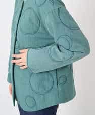 NHDAE20450 GIANNI LO GIUDICE(小さいサイズ)(メゾン ドゥ サンク) ドットキルトノーカラージャケット ライトグリーン