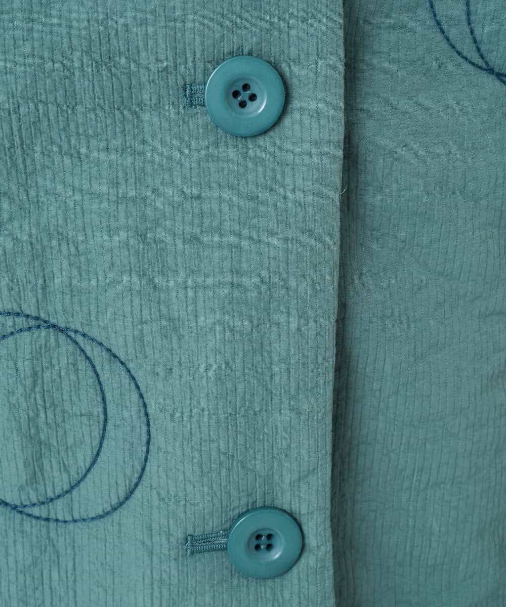 NHDAE20450 GIANNI LO GIUDICE(小さいサイズ)(メゾン ドゥ サンク) ドットキルトノーカラージャケット ライトグリーン