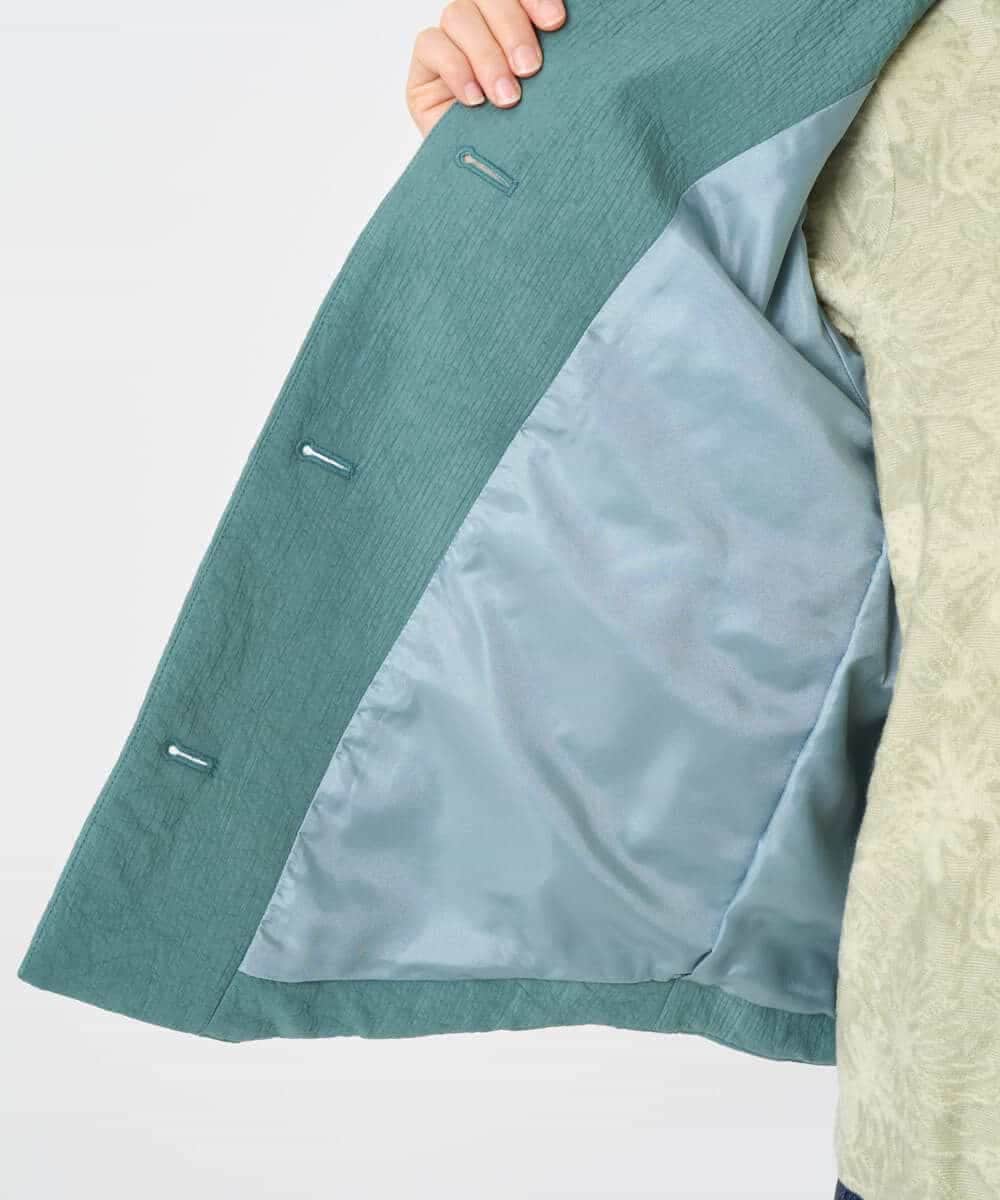 NHDAE20450 GIANNI LO GIUDICE(小さいサイズ)(メゾン ドゥ サンク) ドットキルトノーカラージャケット ライトグリーン