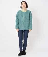 NHDAE20450 GIANNI LO GIUDICE(小さいサイズ)(メゾン ドゥ サンク) ドットキルトノーカラージャケット ライトグリーン