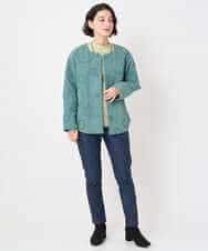 NHDAE20450 GIANNI LO GIUDICE(小さいサイズ)(メゾン ドゥ サンク) ドットキルトノーカラージャケット ライトグリーン