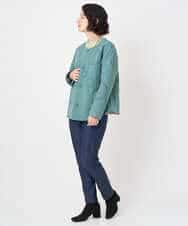 NHDAE20450 GIANNI LO GIUDICE(小さいサイズ)(メゾン ドゥ サンク) ドットキルトノーカラージャケット ライトグリーン