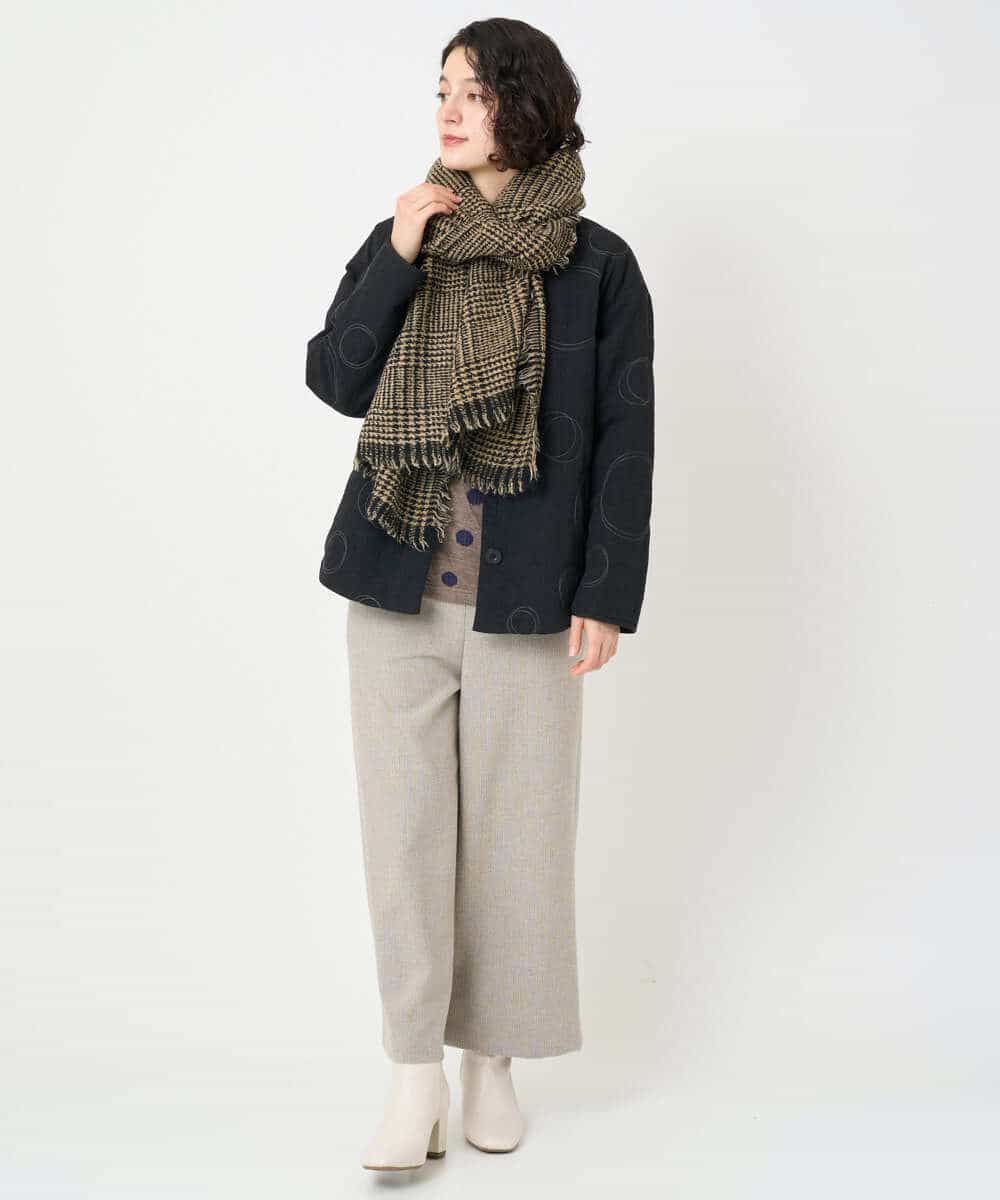 NHDAE20450 GIANNI LO GIUDICE(小さいサイズ)(メゾン ドゥ サンク) ドットキルトノーカラージャケット ライトグリーン