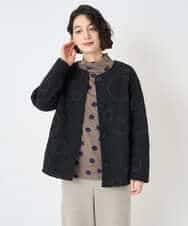 NHDAE20450 GIANNI LO GIUDICE(小さいサイズ)(メゾン ドゥ サンク) ドットキルトノーカラージャケット ブラック