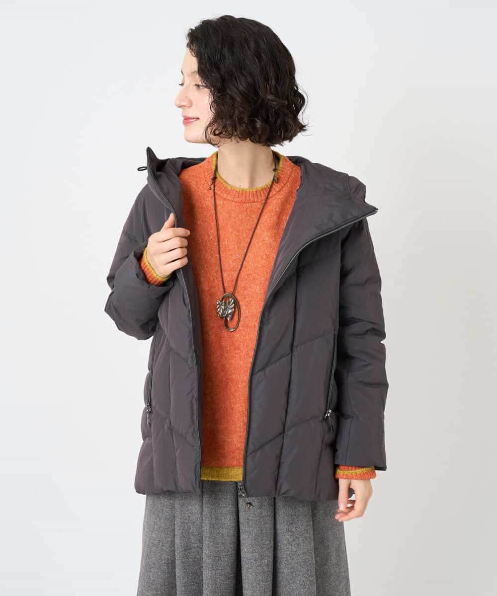 NHDAE31590 GIANNI LO GIUDICE(小さいサイズ)(メゾン ドゥ サンク) タフタメモリーダウンジャケット ダークグリーン