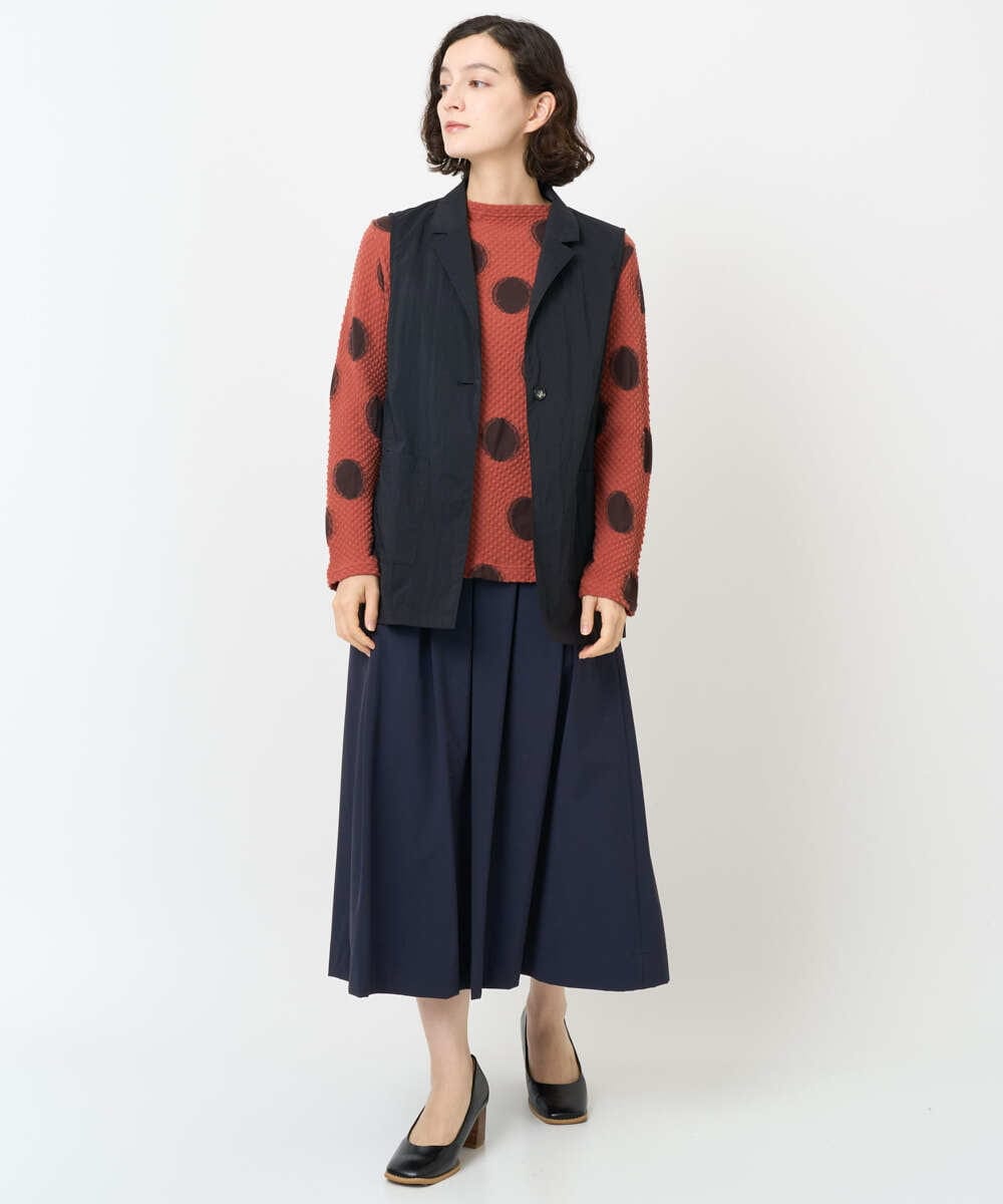 NHDAF83260 GIANNI LO GIUDICE(小さいサイズ)(メゾン ドゥ サンク) ナイロンストレッチテーラードカラージレ ブルー