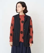 NHDAF83260 GIANNI LO GIUDICE(小さいサイズ)(メゾン ドゥ サンク) ナイロンストレッチテーラードカラージレ ブラック