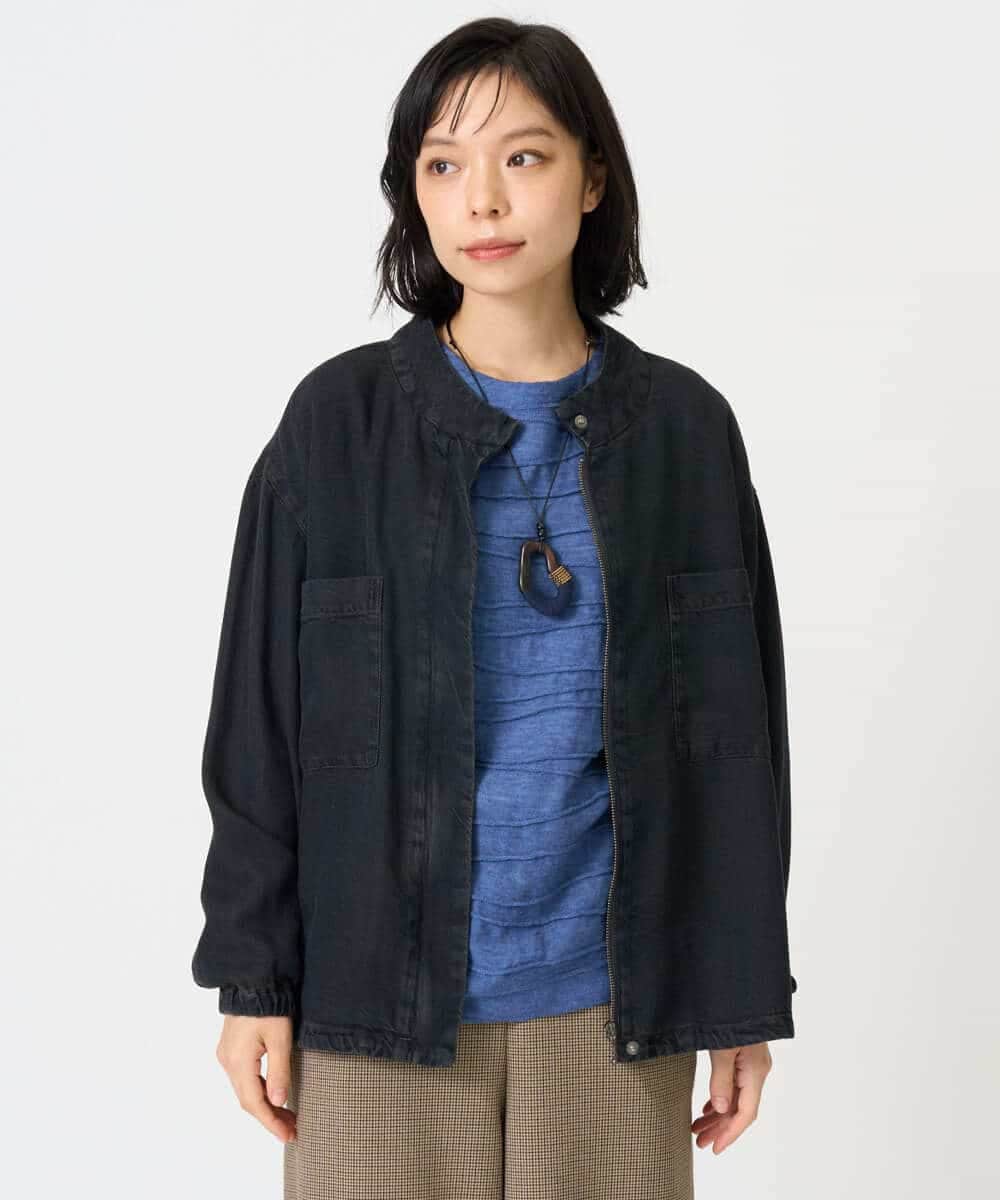 NHDAH37360 GIANNI LO GIUDICE(小さいサイズ)(メゾン ドゥ サンク) テンセルデニムヴィンテージブルゾン ダークグレー