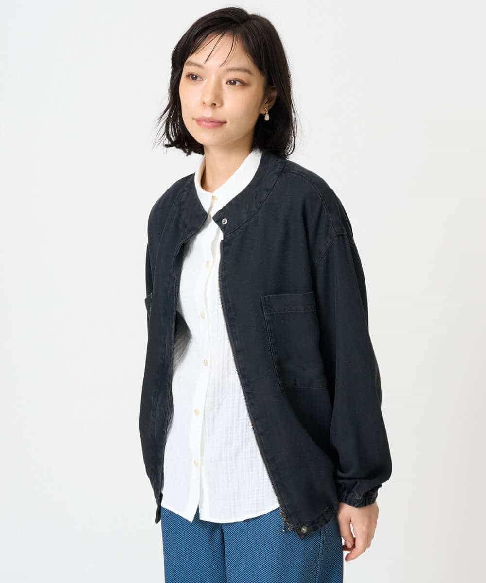 NHDAH37360 GIANNI LO GIUDICE(小さいサイズ)(メゾン ドゥ サンク) テンセルデニムヴィンテージブルゾン ダークグレー
