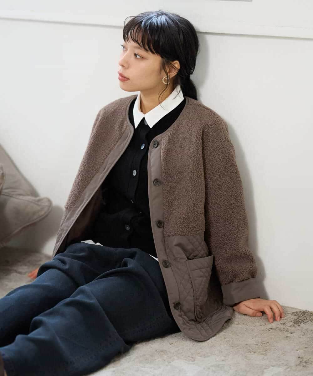 NHDAH39360 GIANNI LO GIUDICE(小さいサイズ) ボアタフタキルトブルゾン