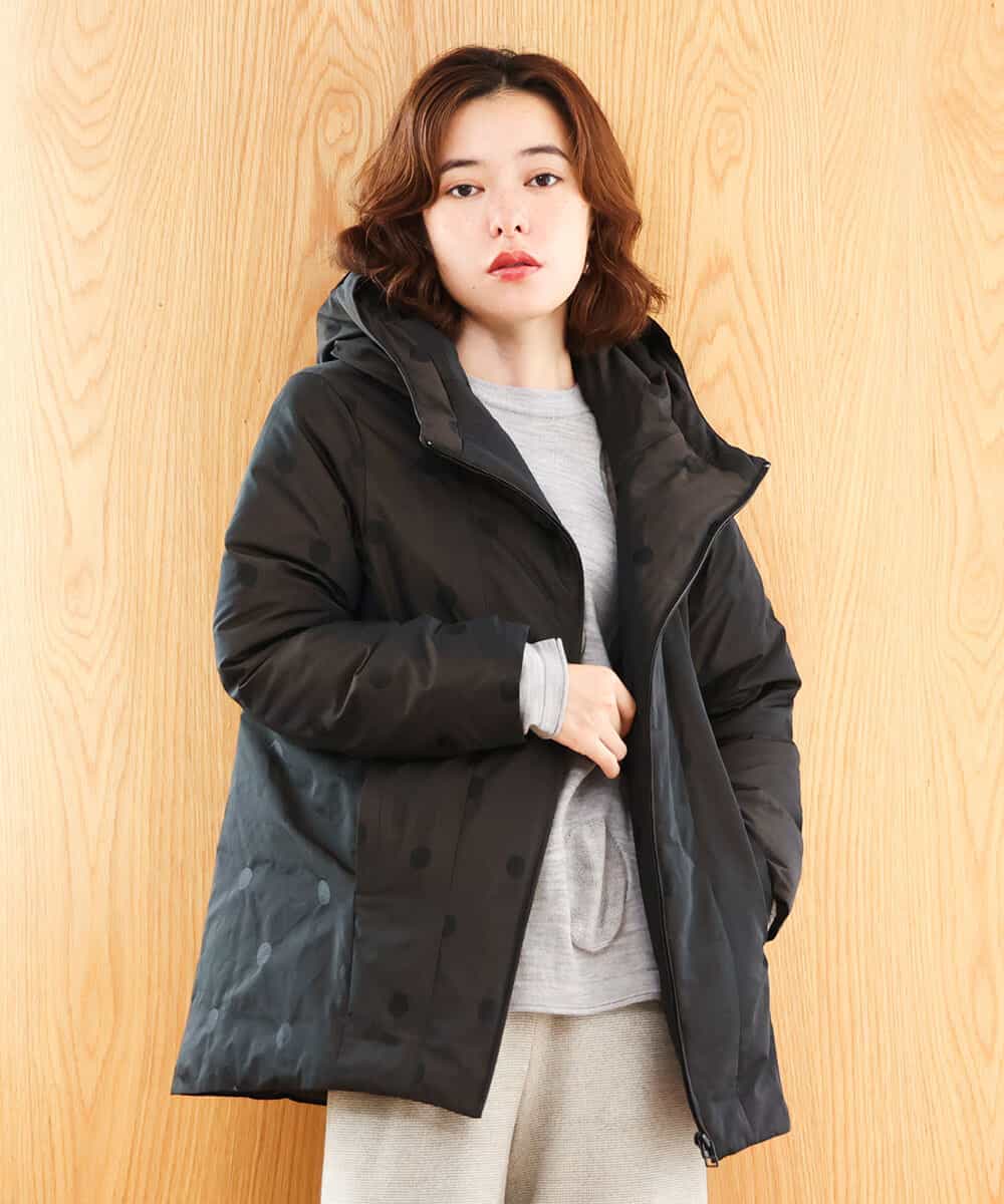 NHDAH45590 GIANNI LO GIUDICE(小さいサイズ)(メゾン ドゥ サンク) ドットタフタメモリーダウンコート ブラウン