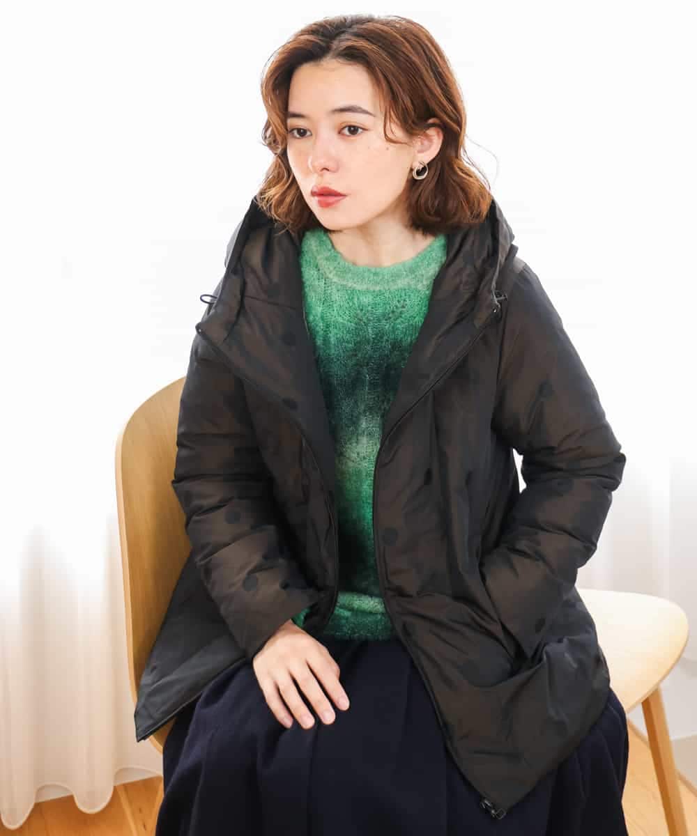 NHDAH45590 GIANNI LO GIUDICE(小さいサイズ)(メゾン ドゥ サンク) ドットタフタメモリーダウンコート ブラウン