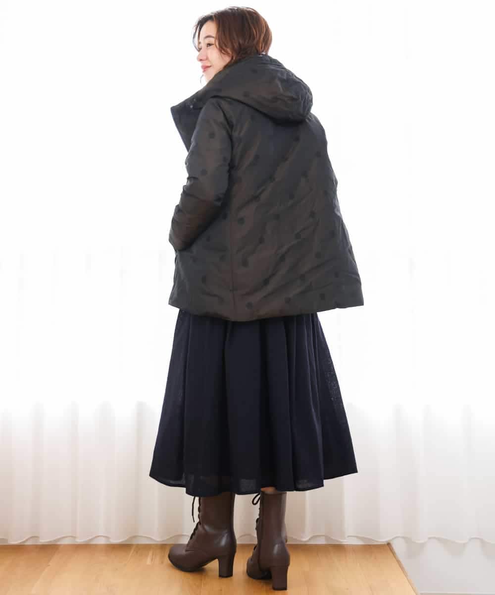 NHDAH45590 GIANNI LO GIUDICE(小さいサイズ)(メゾン ドゥ サンク) ドットタフタメモリーダウンコート ブラウン