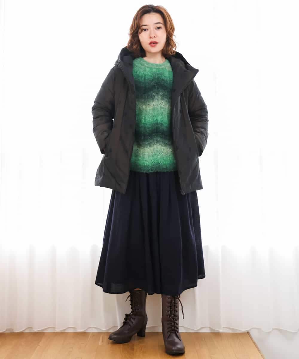 NHDAH45590 GIANNI LO GIUDICE(小さいサイズ)(メゾン ドゥ サンク) ドットタフタメモリーダウンコート ブラウン
