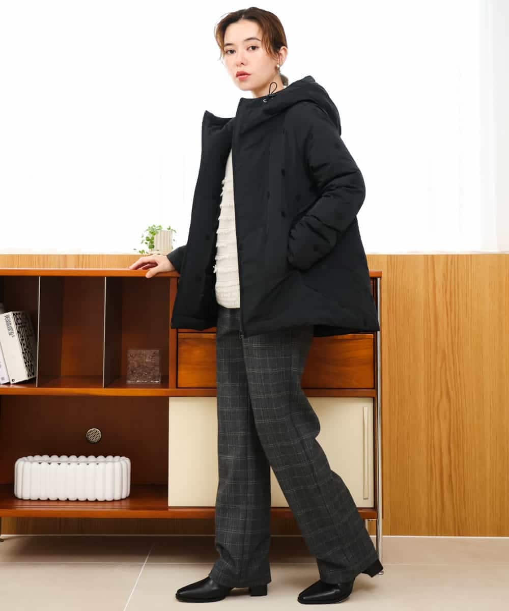 NHDAH45590 GIANNI LO GIUDICE(小さいサイズ)(メゾン ドゥ サンク) ドットタフタメモリーダウンコート ブラウン