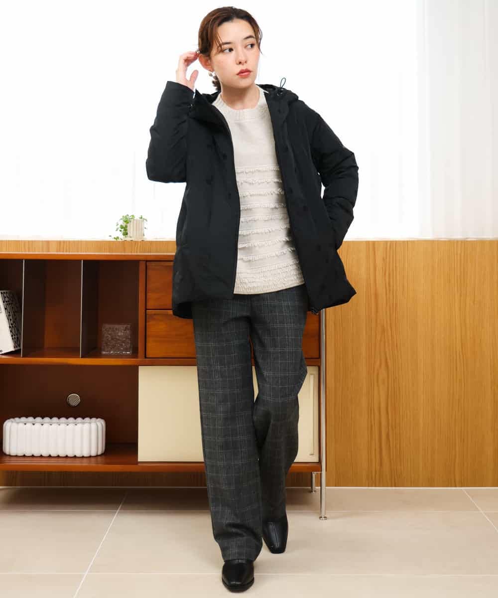 NHDAH45590 GIANNI LO GIUDICE(小さいサイズ)(メゾン ドゥ サンク) ドットタフタメモリーダウンコート ブラウン